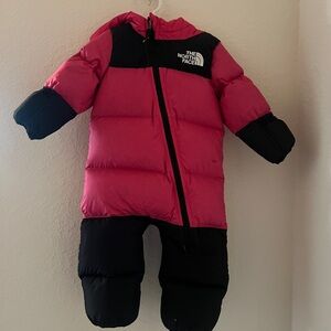 The North Face Pink and Black Infant Snowsuit